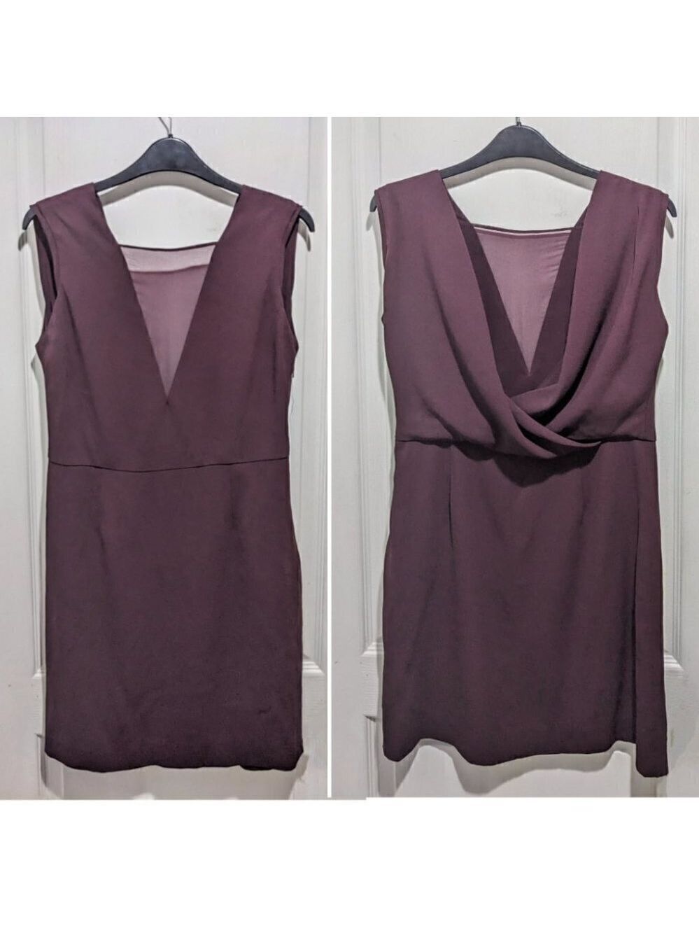 Aritzia Babaton | Rylan draped back mini dress in Cabernet